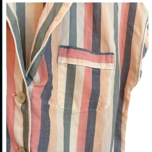 Madewell | Bedtime Pajama Top in Rainbow Stripe Size XXS - Picture 3 of 8